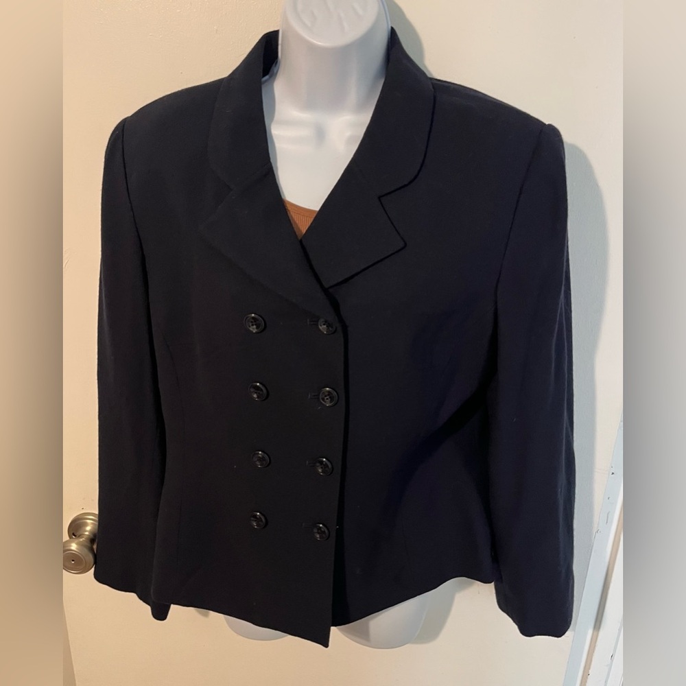 Kasper Navy Double-Breasted Women's Blazer Size 12